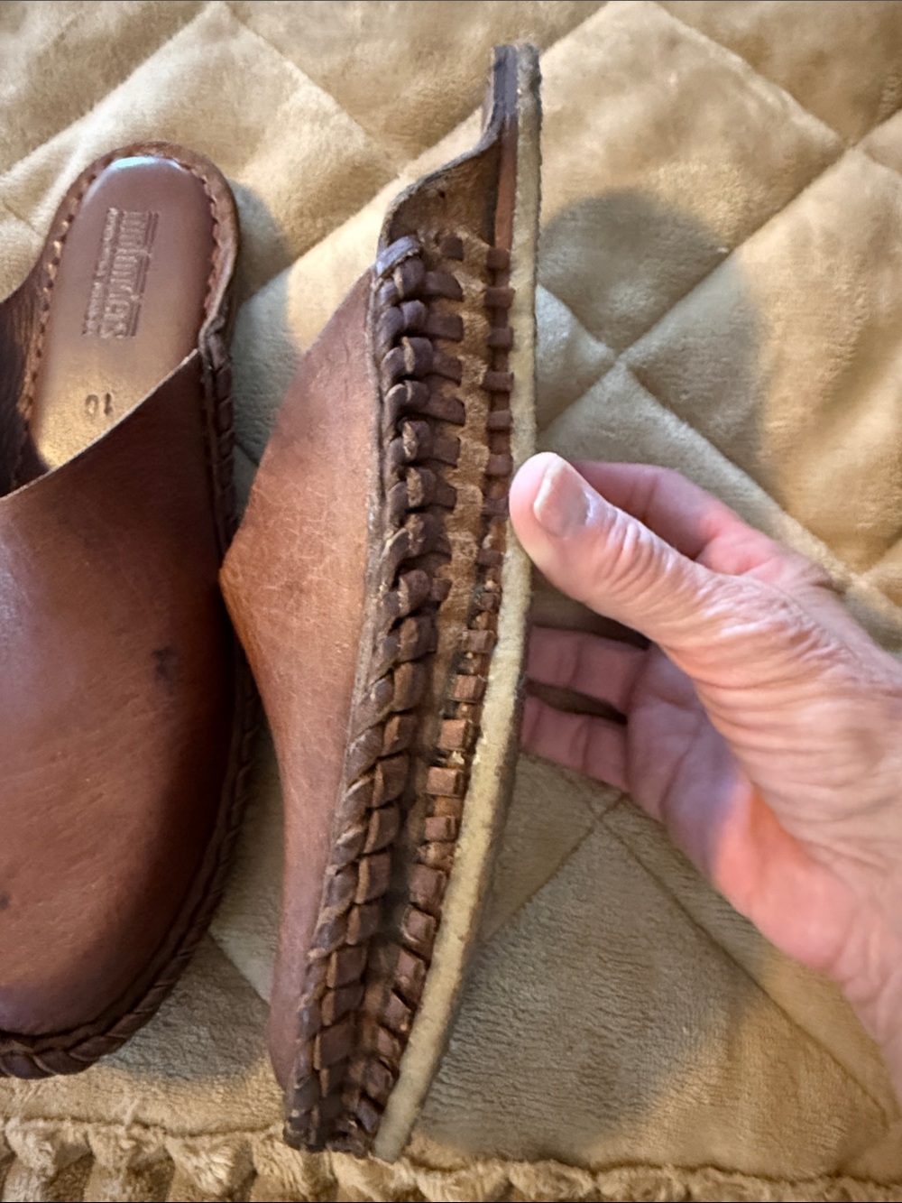 Mohinders Handmade  Brown Leather Slip-On Mule Loafers - Picture 7 of 12